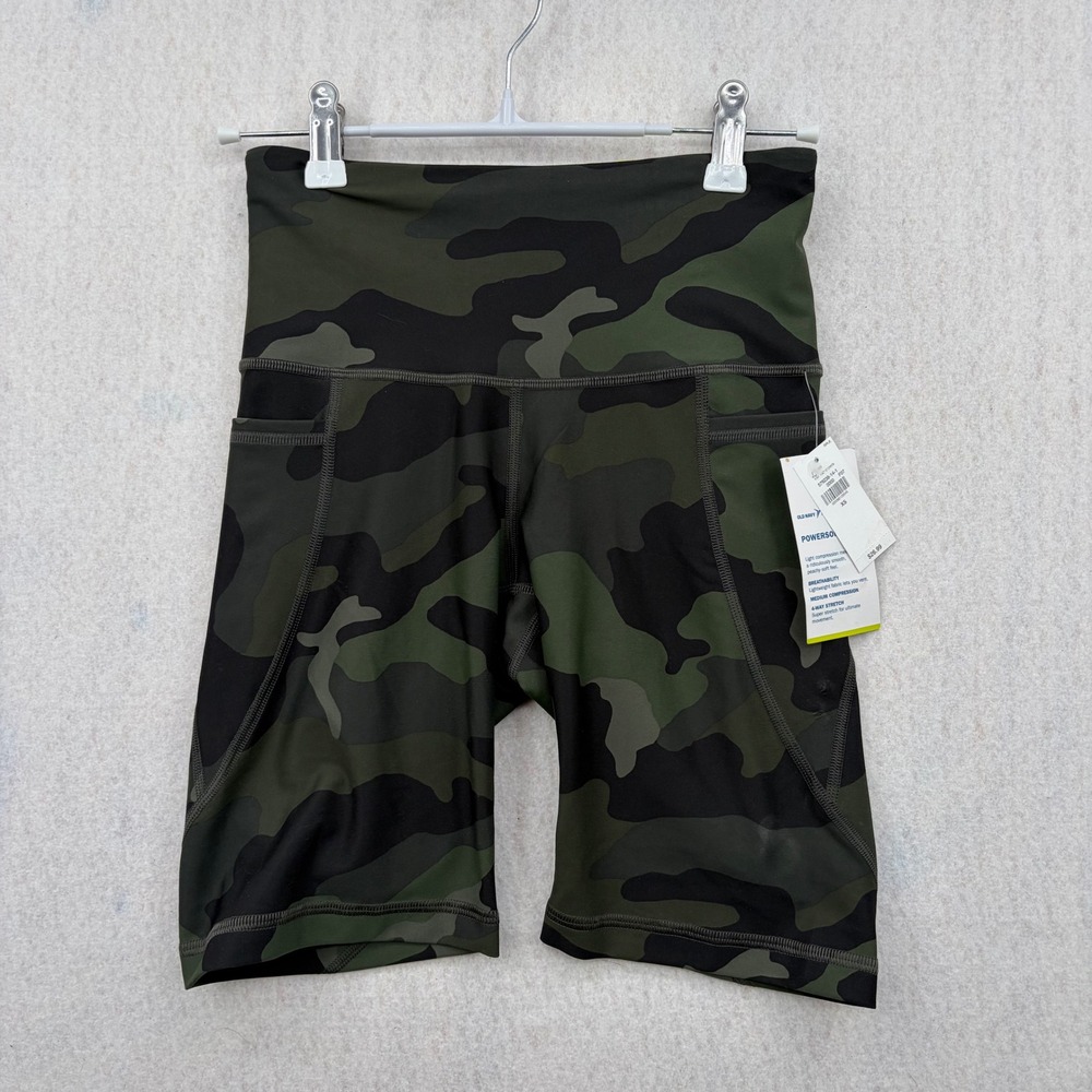 Old Navy Active Powersoft High Rise Bermuda Camo Shorts Green XS 579238-14-1